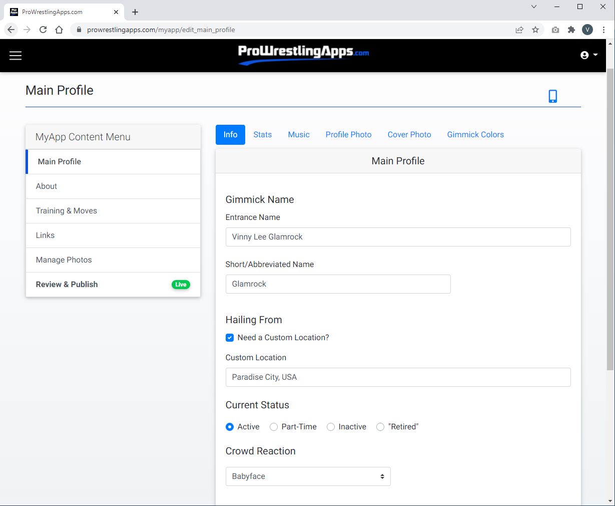 Image of Profile Form